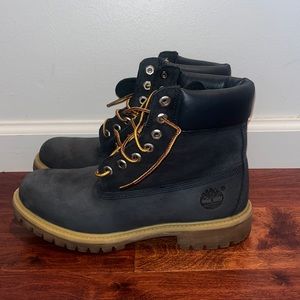 Timberland construction boots size 8 USED navy blue